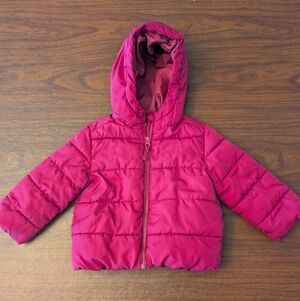 EUC Children’s Place 18-24M Puffer Quilted Purple Jacket Hood Winter Bubble Coat